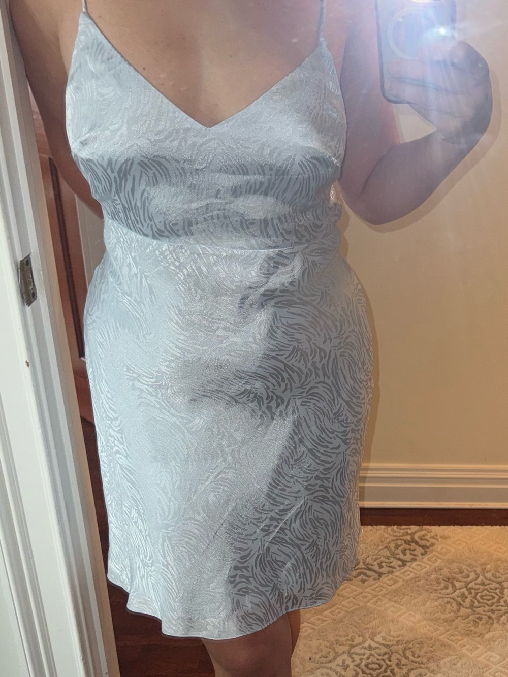 Guess silky light blue mini dress cutout back